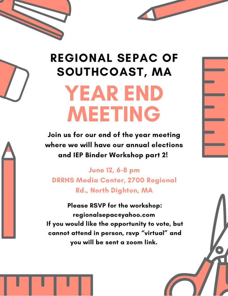 Regional SEPAC Meeting June 12 at 6:00 pm